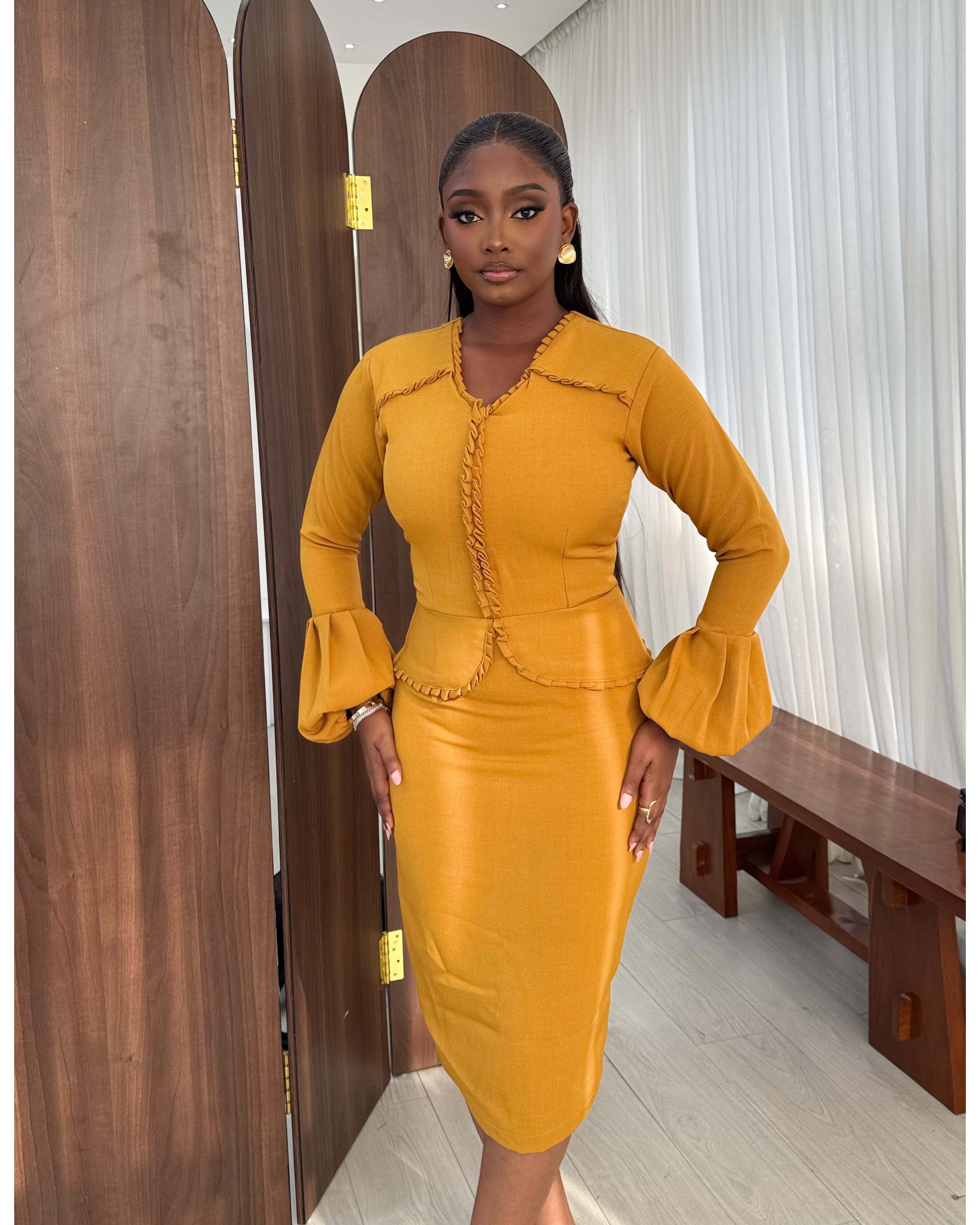 ADESUA DRESS (MUSTARD)