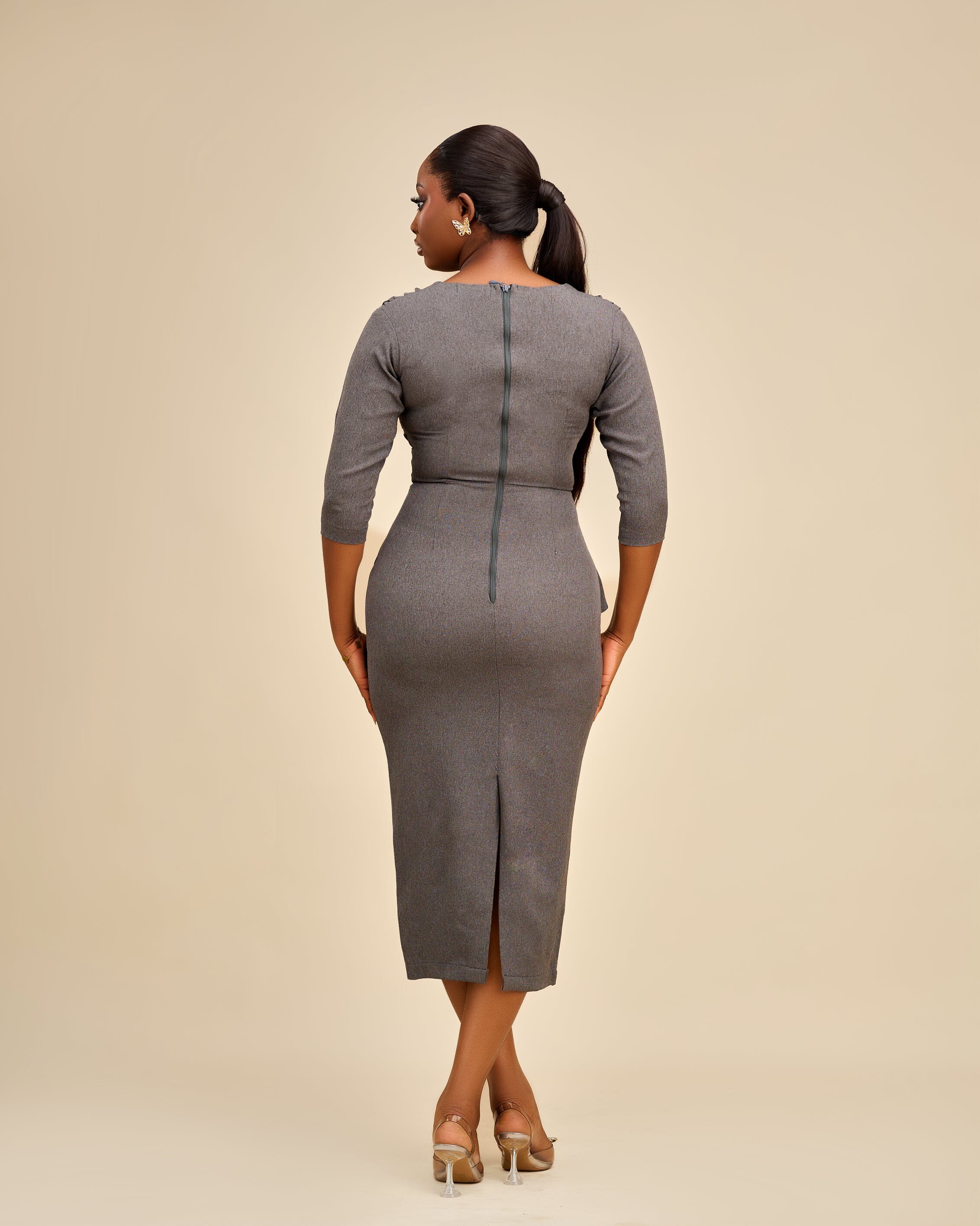 HADIZA DRESS- GREY